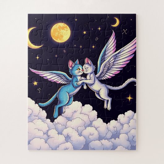 Zwei Engelkatzen Puzzle (Vertikal)