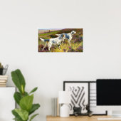 Zwei englische Setter in einem Feld - Arthur Wardl Poster (Heimbüro)