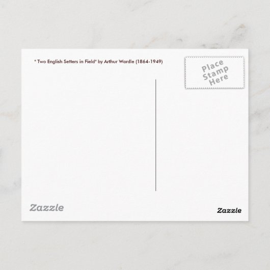 Zwei englische Setter in einem Feld - Arthur Wardl Postkarte (Rückseite)