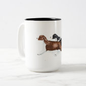 Zwei englischer Springer-Spaniels-Tasse Zweifarbige Tasse (Vorderseite Links)