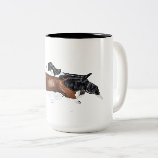Zwei englischer Springer-Spaniels-Tasse Zweifarbige Tasse (VorderseiteRechts)