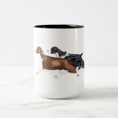 Zwei englischer Springer-Spaniels-Tasse Zweifarbige Tasse (Mittel)