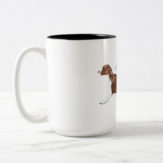 Zwei englischer Springer-Spaniels-Tasse Zweifarbige Tasse (Links)