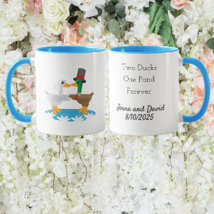 Zwei Enten, ein Teich, für immer Tasse