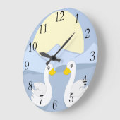 Zwei Enten Große Wanduhr (Winkel)