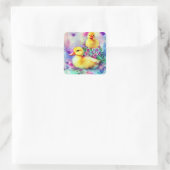 Zwei Enten in Wasserfarbe Quadratischer Aufkleber (Tasche)