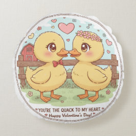 zwei Enten und Liebe, du bist das Quaken meines He Rundes Kissen