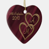 Zwei entwirrte Goldherzen Keramikornament (Rechts)