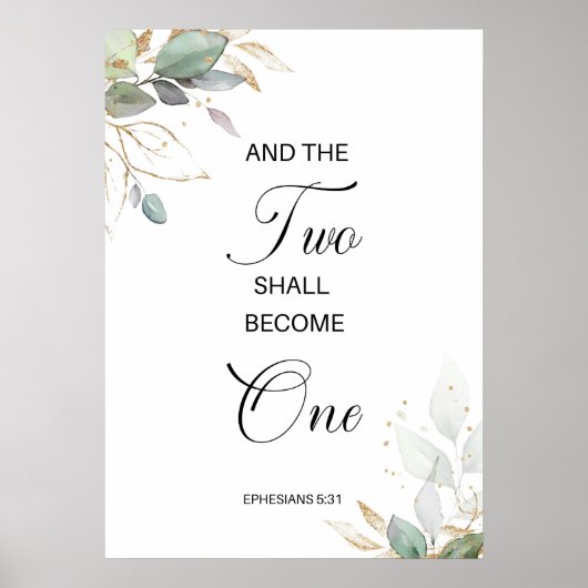 Zwei Ephesianer 5:31 werden eins Poster (Vorne)