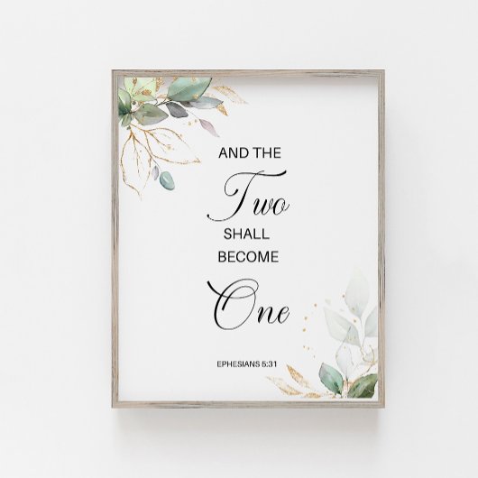 Zwei Ephesianer 5:31 werden eins Poster
