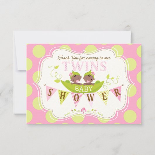 Zwei Erbsen ein in den Dankeskarte (Vorderseite)