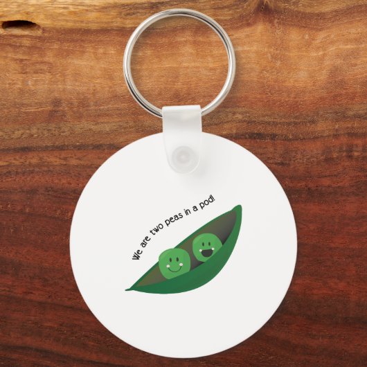 Zwei Erbsen im Pod Schlüsselanhänger (Vorderseite)