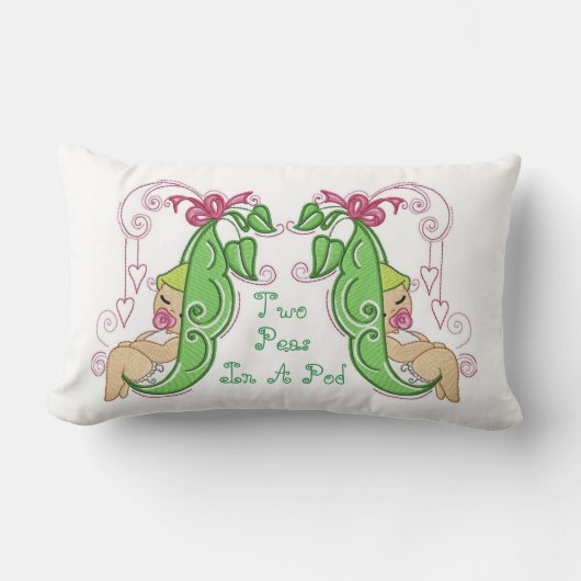 Zwei Erbsen in einem Hülselumbar-Kissen Lendenkissen (Vorderseite)