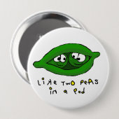 Zwei Erbsen in einem Pod-Abzeichen Button (Vorne & Hinten)