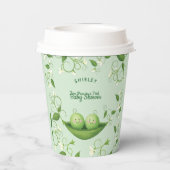 Zwei Erbsen in einem Pod Baby Boy Twins Dusche Pappbecher (Rückseite)