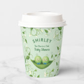 Zwei Erbsen in einem Pod Baby Boy Twins Dusche Pappbecher (Rückseite)