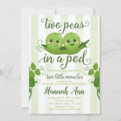 Zwei Erbsen in einem Pod Baby Dusche Einladung Süß (Vorderseite)