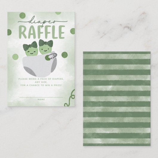 Zwei Erbsen in einem Pod-Baby-Duschschlauch Begleitkarte (Vorne/Hinten)