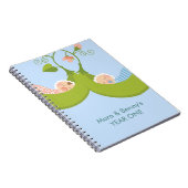 Zwei Erbsen in einem Pod Boy Girl Twins-Notebook Notizblock (Rechte Seite)