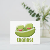 Zwei Erbsen in einem Pod danken Postkarte (Stehend Vorderseite)