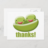 Zwei Erbsen in einem Pod danken Postkarte (Vorne/Hinten)