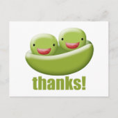Zwei Erbsen in einem Pod danken Postkarte (Vorderseite)