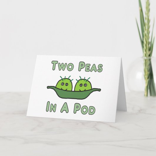 Zwei Erbsen in einem Pod Dankeskarte (Vorderseite)