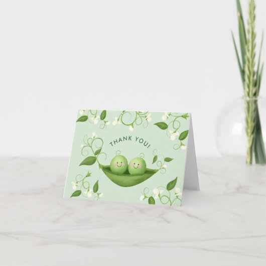 Zwei Erbsen in einem Pod-Geschlecht-Neutral Dankeskarte (Vorderseite)