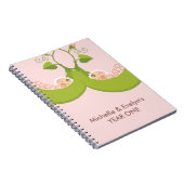 Zwei Erbsen in einem Pod Girl Twins-Notebook Notizblock (Rechte Seite)