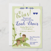 Zwei Erbsen in einem Pod, Kinderdusche Einladungen (Vorderseite)