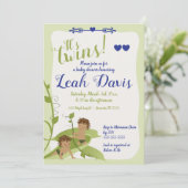 Zwei Erbsen in einem Pod, Kinderdusche Einladungen (Stehend Vorderseite)