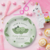 Zwei Erbsen in einem Pod-Kindermädchen-Kinderdusch Pappteller (Party)