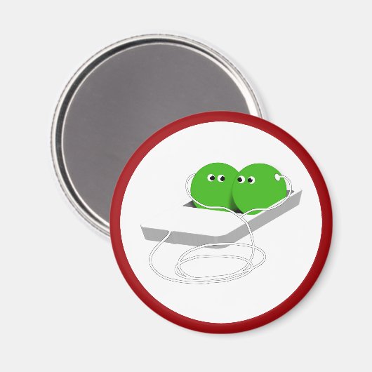 Zwei Erbsen in einem Pod Magnet (Vorderseite/Rückseite)