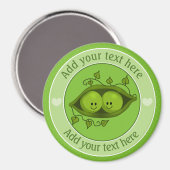 Zwei Erbsen in einem Pod Personalisiert Magnet (Vorderseite/Rückseite)