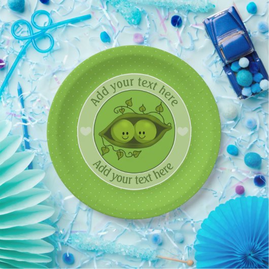 Zwei Erbsen in einem Pod Personalisiert Pappteller (Party)