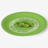 Zwei Erbsen in einem Pod Personalisiert Pappteller (Schrägansicht)