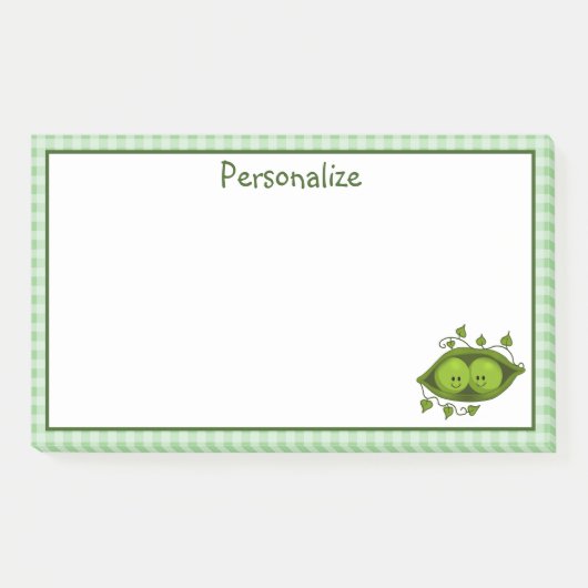 Zwei Erbsen in einem Pod Post-it Klebezettel (Vorderseite)