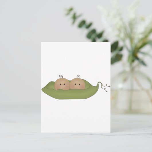 Zwei Erbsen in einem Pod Postkarte (Stehend Vorderseite)
