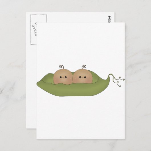 Zwei Erbsen in einem Pod Postkarte (Vorne/Hinten)