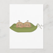Zwei Erbsen in einem Pod Postkarte (Vorderseite)