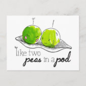 Zwei Erbsen in einem Pod Postkarte (Vorderseite)