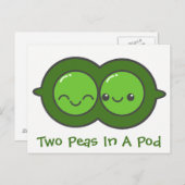 Zwei Erbsen in einem Pod Postkarte (Vorne/Hinten)
