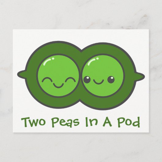Zwei Erbsen in einem Pod Postkarte (Vorderseite)