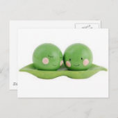 Zwei Erbsen in einem Pod Postkarte (Vorne/Hinten)