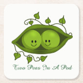 Zwei Erbsen in einem Pod Rechteckiger Pappuntersetzer (Vorderseite)