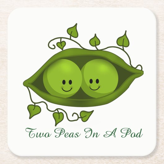 Zwei Erbsen in einem Pod Rechteckiger Pappuntersetzer (Vorderseite)
