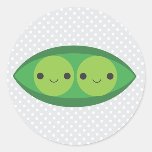 Zwei Erbsen in einem Pod Runder Aufkleber (Vorderseite)