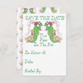 Zwei Erbsen in einem Pod Save the Date (Vorne/Hinten)
