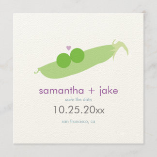 Zwei Erbsen in einem Pod Save the Date: Creme Felt Date