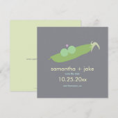 Zwei Erbsen in einem Pod Save the Date: grau Date (Vorne/Hinten)